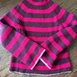 Soft Stiped Knit Sweater Anthropologie Mock Neck